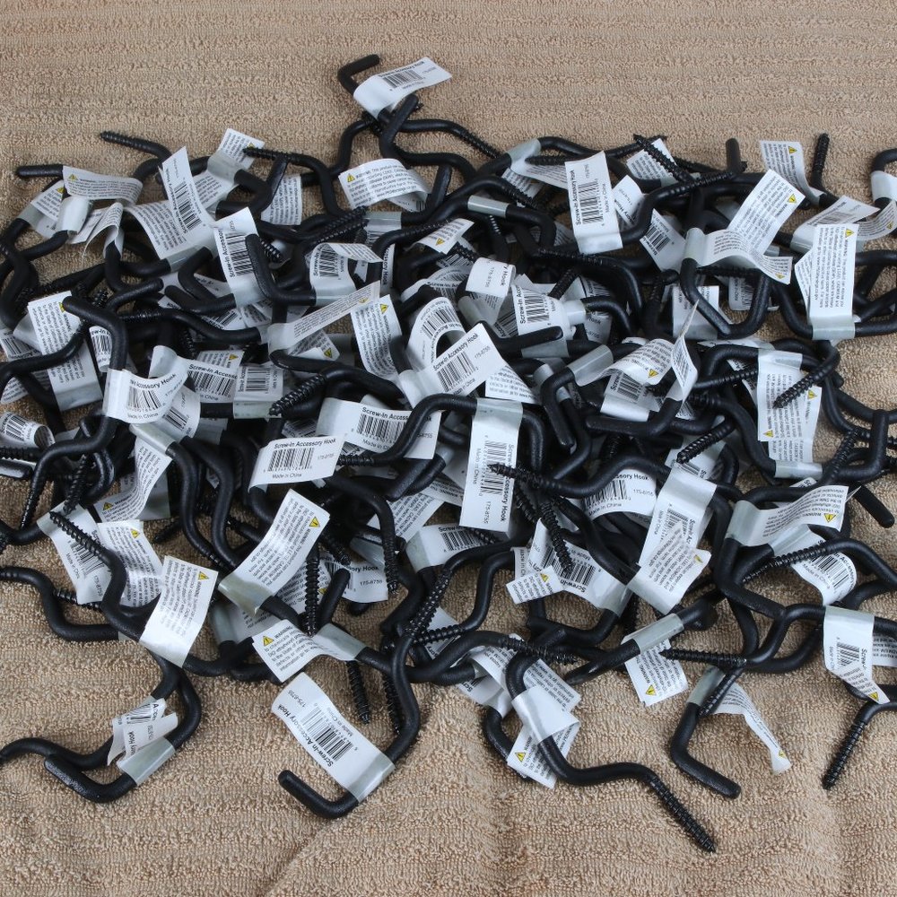150 screw in accessory hooks. 10 pound capacity